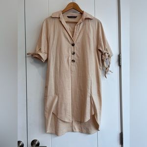 Zara Basics High Low Above Knee Short Sleeve Dress